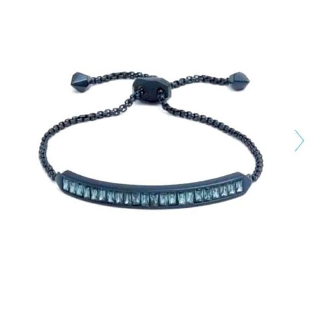 Kendra Scott Crystal Jack Bracelet Navy Gunmetal Indigo Slider NEW $85 Retired